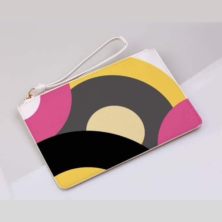 LanRetro – wholesale Clutch bag – women's – Pink Retro Records Clutch Bag
