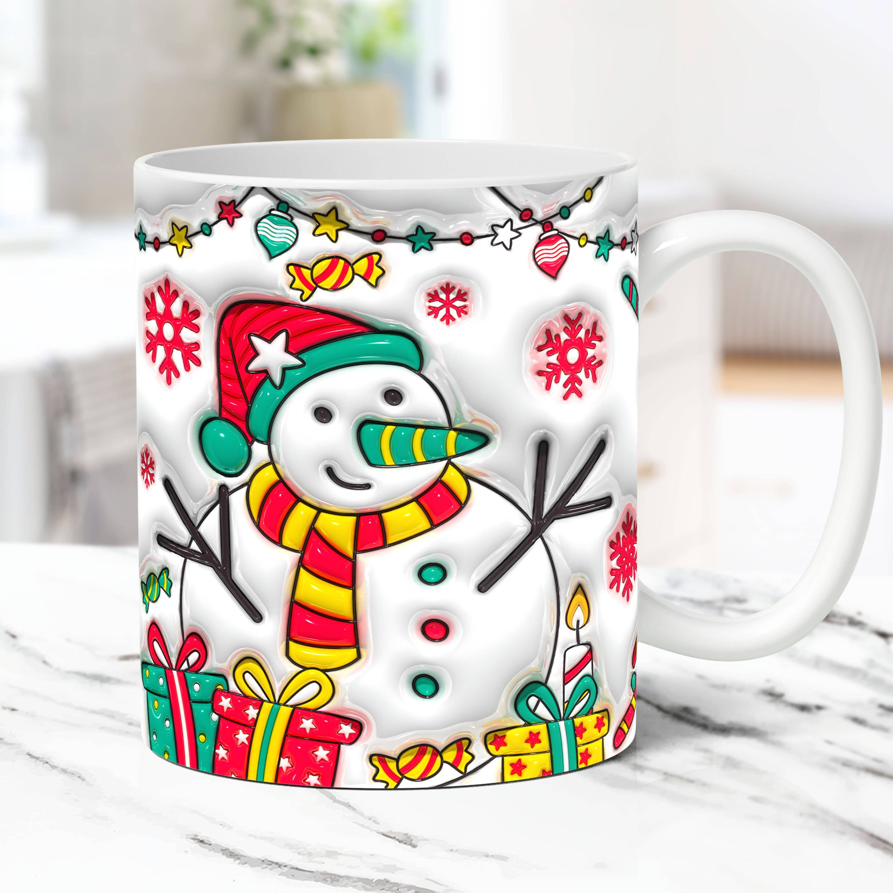 NVC Ecommerce LLC - Wholesale Coffee Mug - Cut Tree Snowman Christmas Mug, Funny Christmas Mug0
