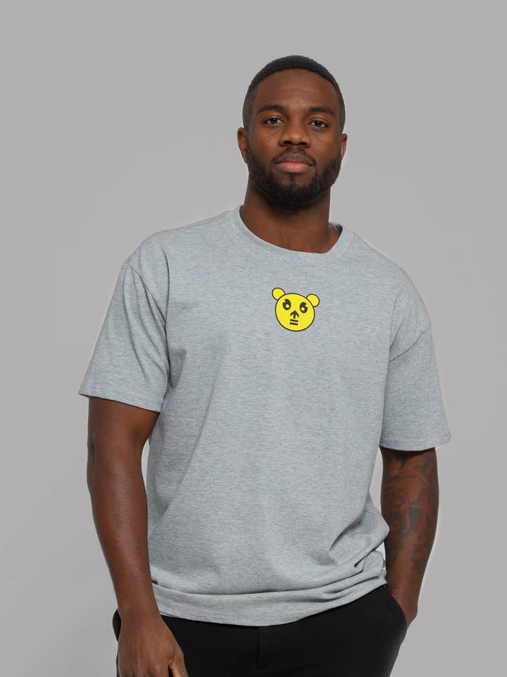 Camiseta panda gris presión amarilla para venta al por mayor de STRNG WMN