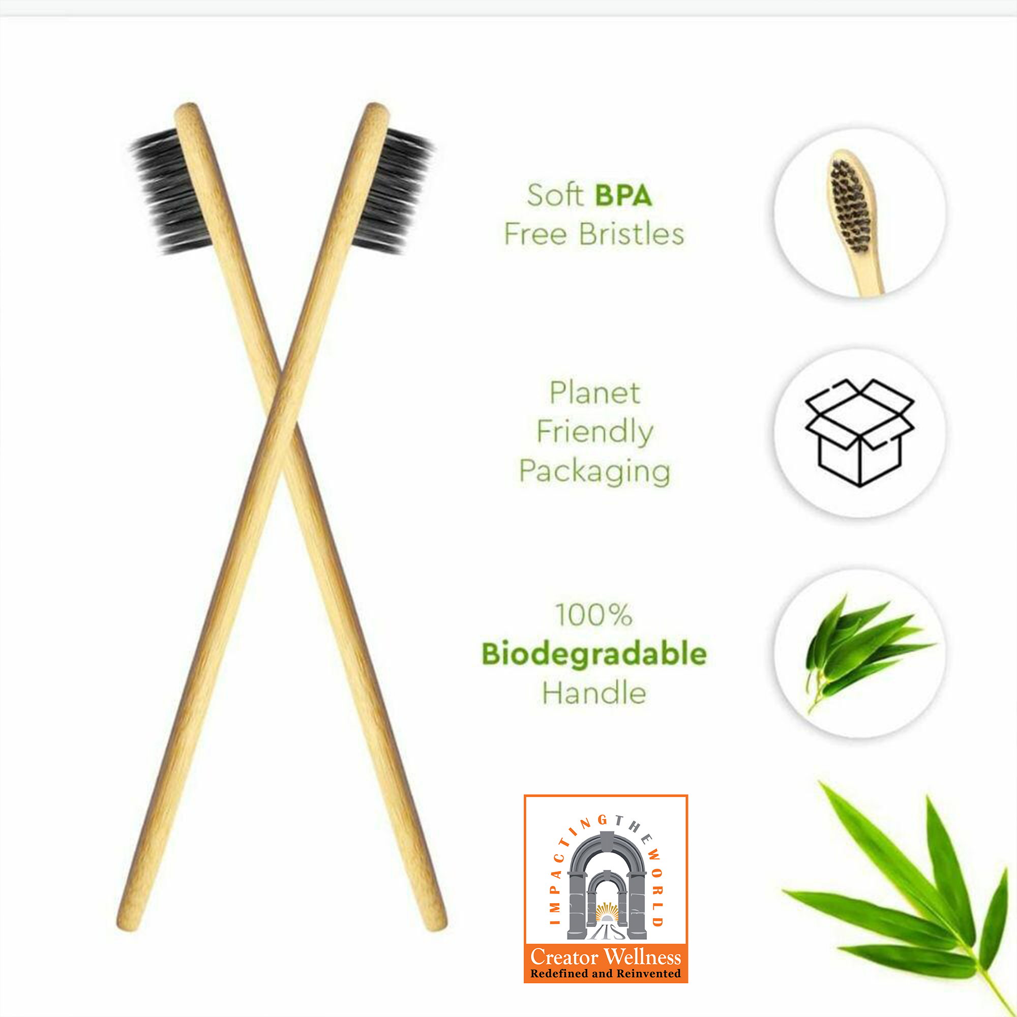 Creator Wellness - Wholesale Toothbrush - Bamboo Charcoal Toothbrush 4-Pack with Floss-Tip Bristles6
