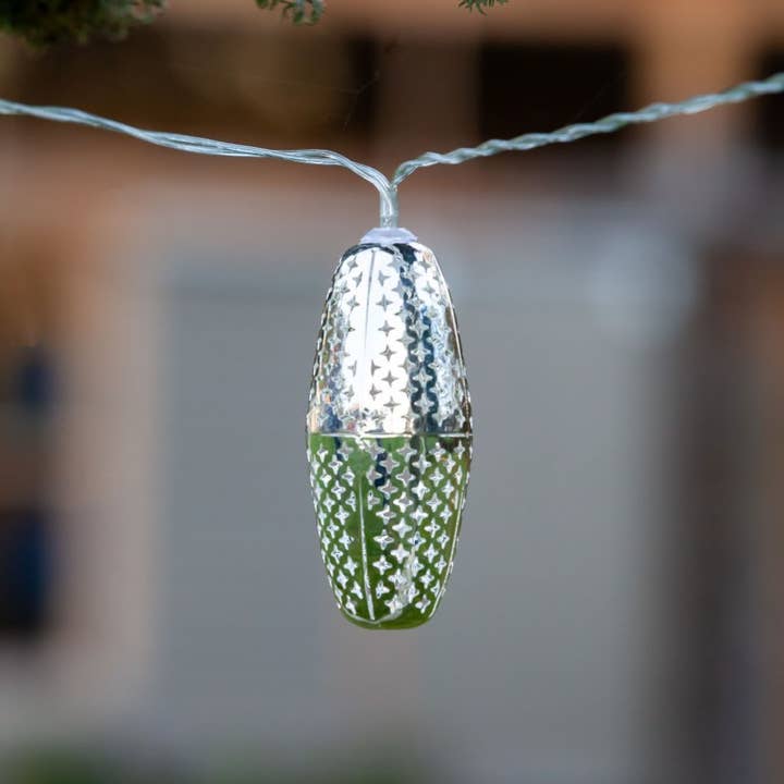 Allsop Home & Garden – wholesale String lights – Marrakesh Metal Solar String Light - Silver Star