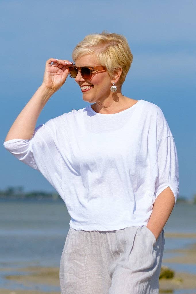 TINA Stephens Italy/Tees By Tina - Wholesale T-Shirt - Women's - Omaria Batwing Crop Top (BSS171)40