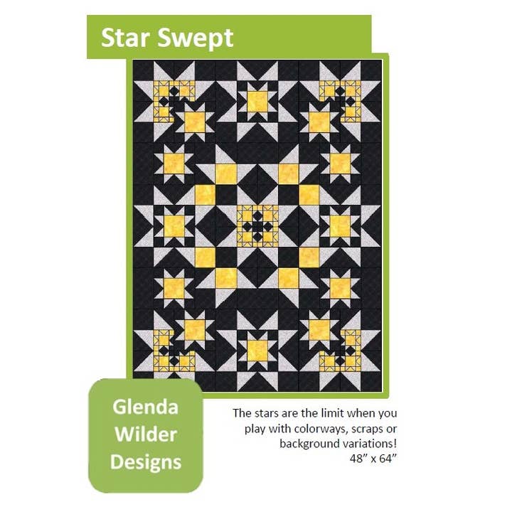 Star Swept Quilt Pattern for wholesale by Glenda Wilder Designs