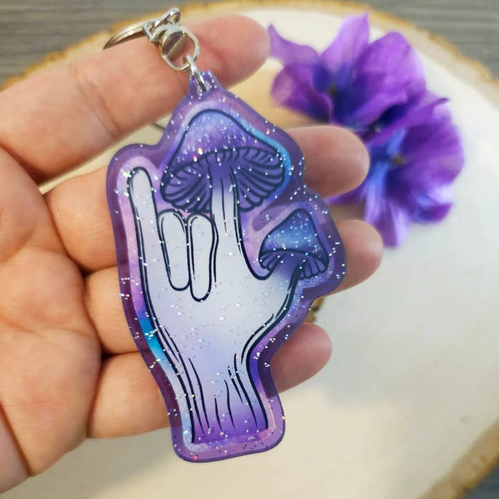 Mushlove keychains for wholesale by Jennyray illustrations