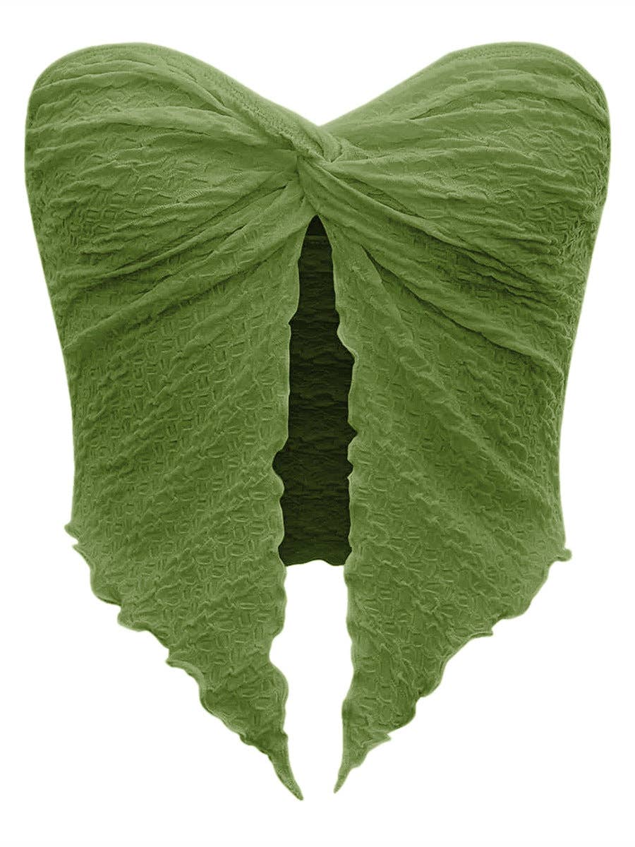 KK Bloom - Wholesale Blouse - Dames - Modieuze sexy geplooide top met tube-top zonder rug6