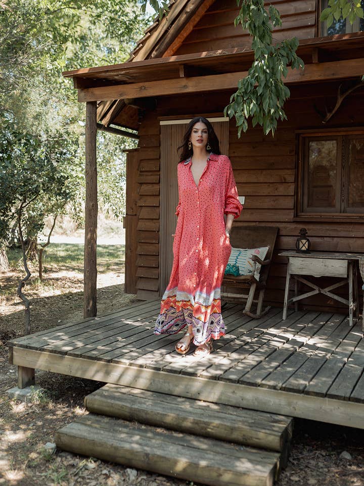 ROBE LONGUE ROUGE SABANA pour la vente par Piti Cuiti