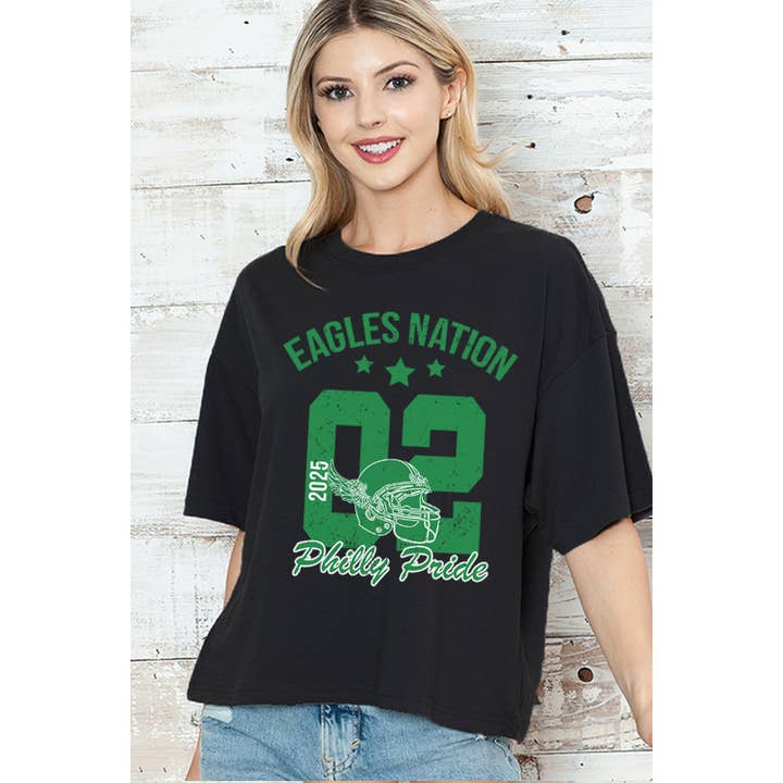 2&moon - Wholesale Screen Printed T-Shirt - Women's - EAGLES NATION PHILLY PRIDE FOOTBALL TEE