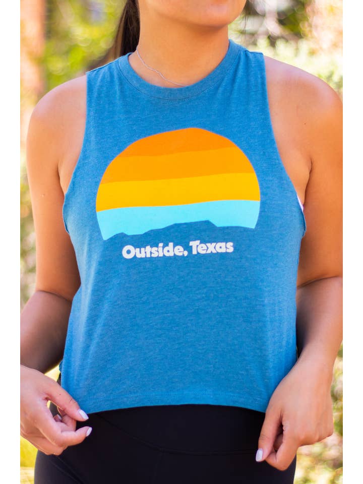 Outside, Texas - Wholesale Tank Top - Women's - OTX Horizon Tank | Racerback Cropped Tank1