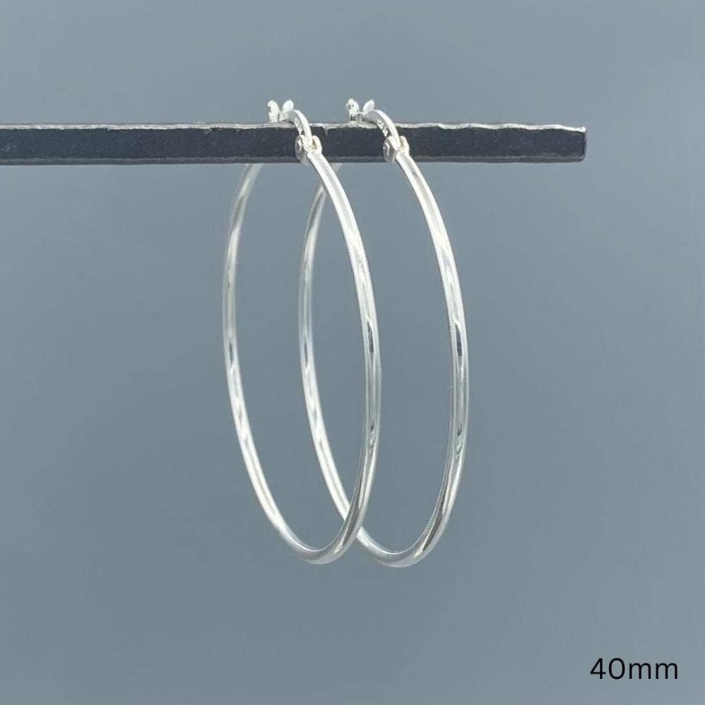 Something Silver - Vendita all'ingrosso Orecchini a cerchio - Orecchini a cerchio con chiusura francese in argento sterling da 1,5 mm7