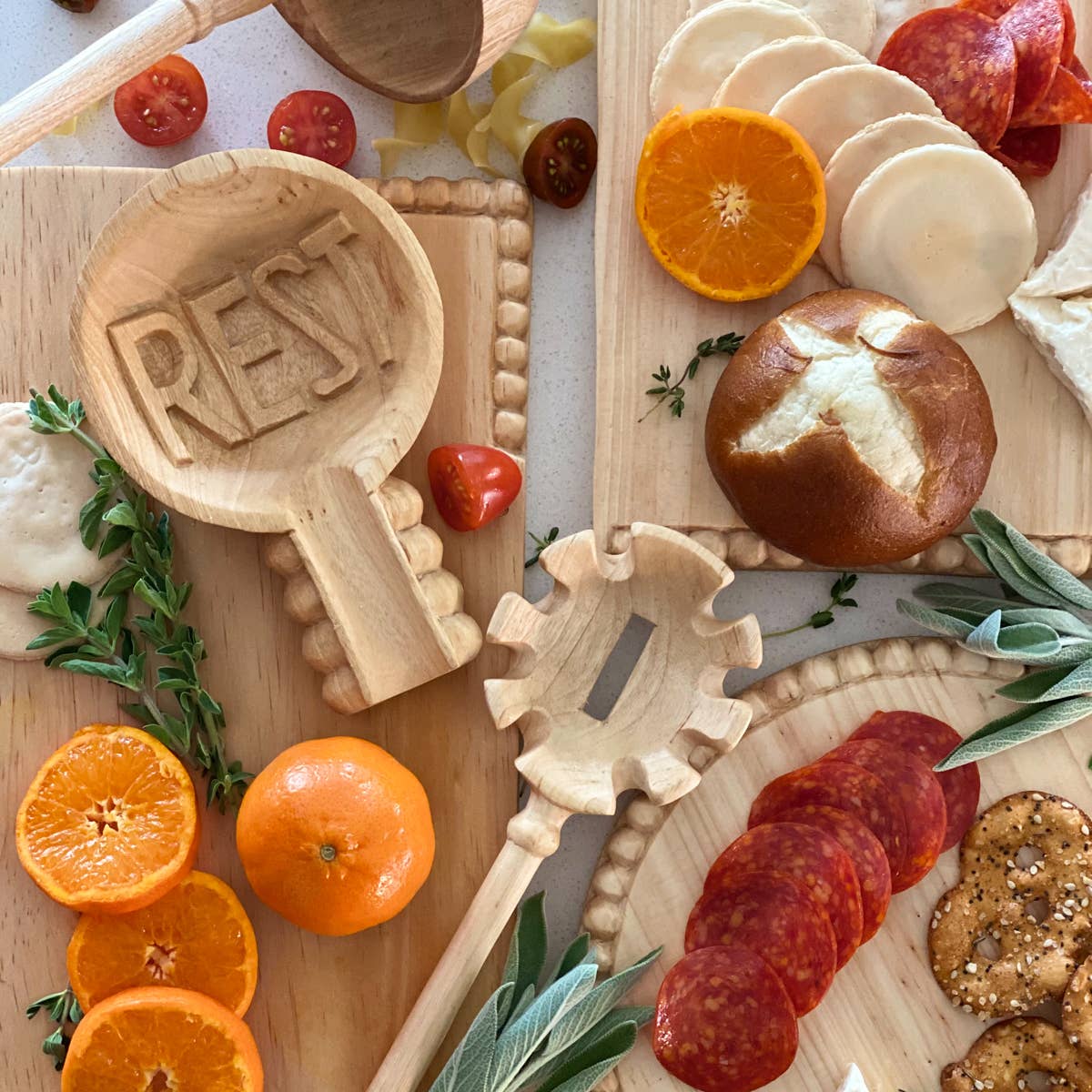 Azizi Life - Wholesale Kitchen Spoon - Hand Carved Imogene Pasta Spoon2