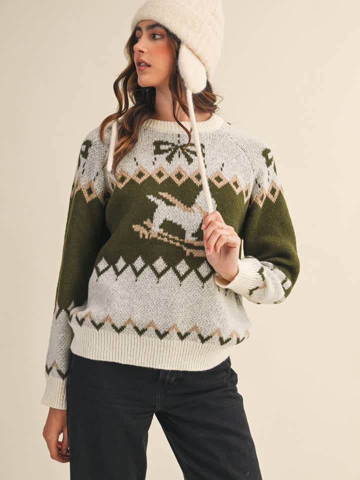 &MERCI - Wholesale Knit Sweater - Women's - DOG MOTIF SWEATER PULLOVER MSW112223