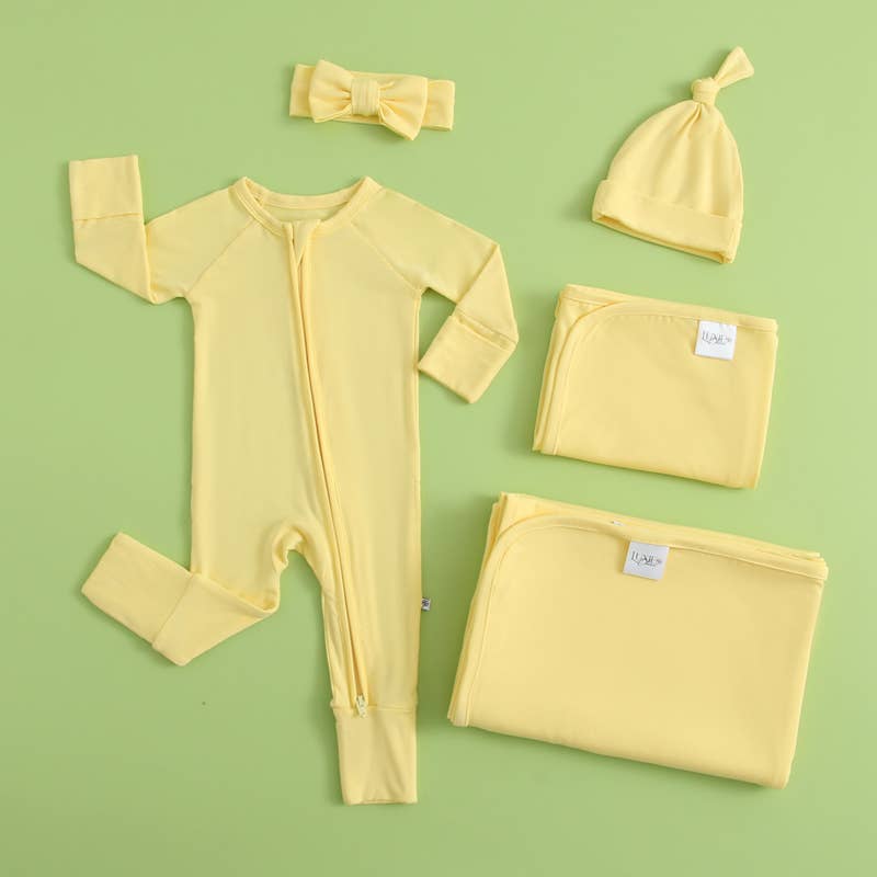 Luxie Charm - Wholesale Bodysuit (Footed) - Baby - Happy Yellow Zippered Romper I Micro-Preemie I Sleep & Play8