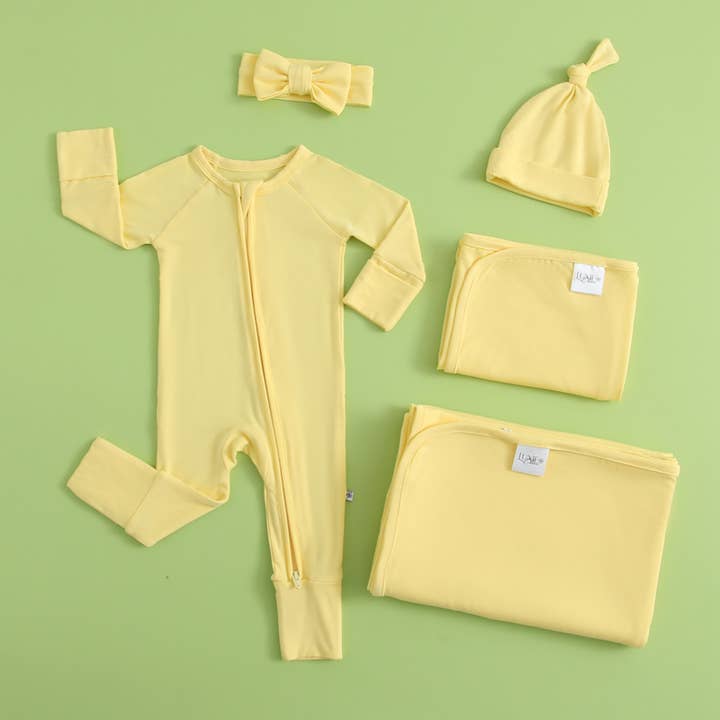 Luxie Charm - Wholesale Bodysuit (Footed) - Baby - Happy Yellow Zippered Romper I Micro-Preemie I Sleep & Play8