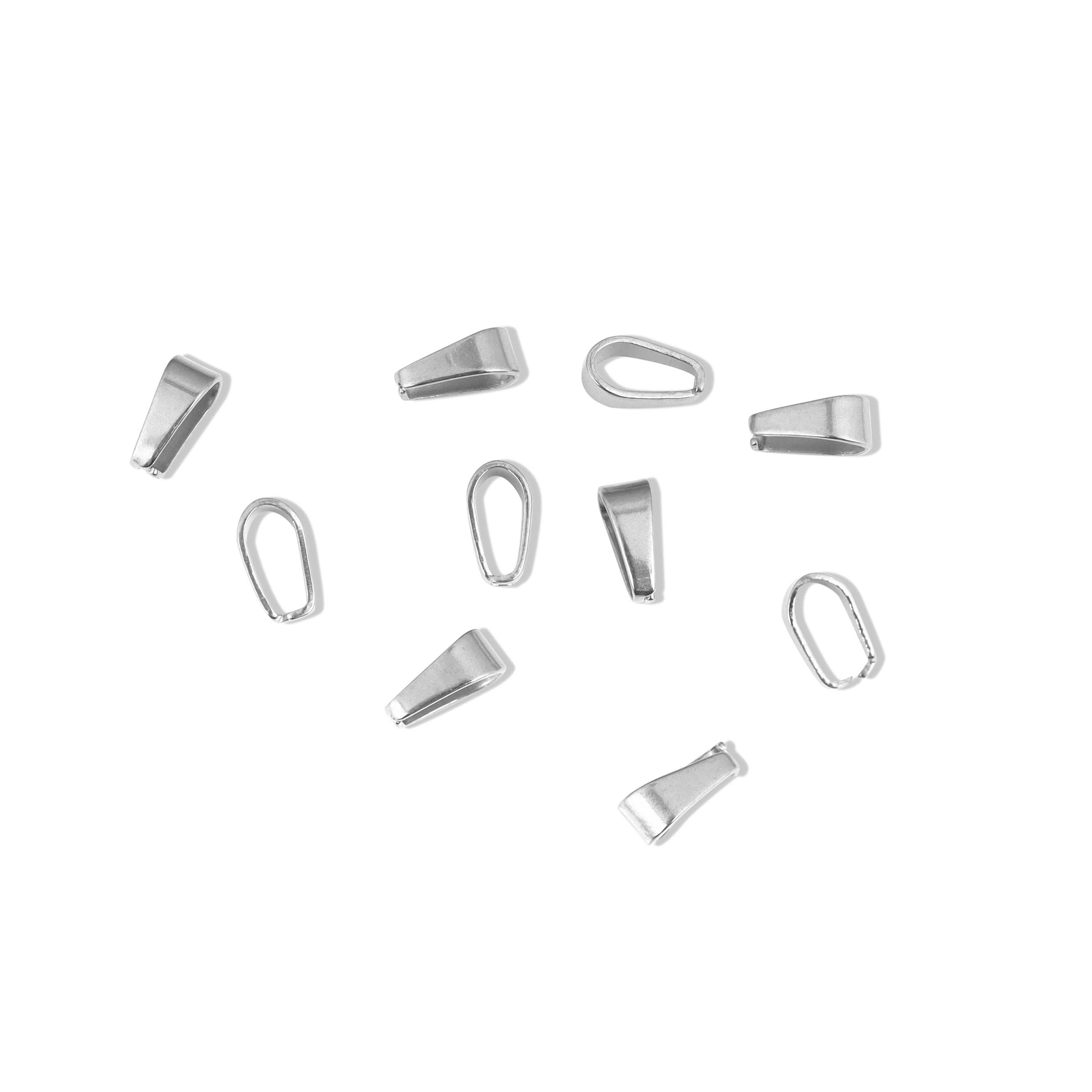WJW - Wholesale Individual Charm/Pendant - Stainless Steel PVD Coated Pinch Bails - 10 Pack2