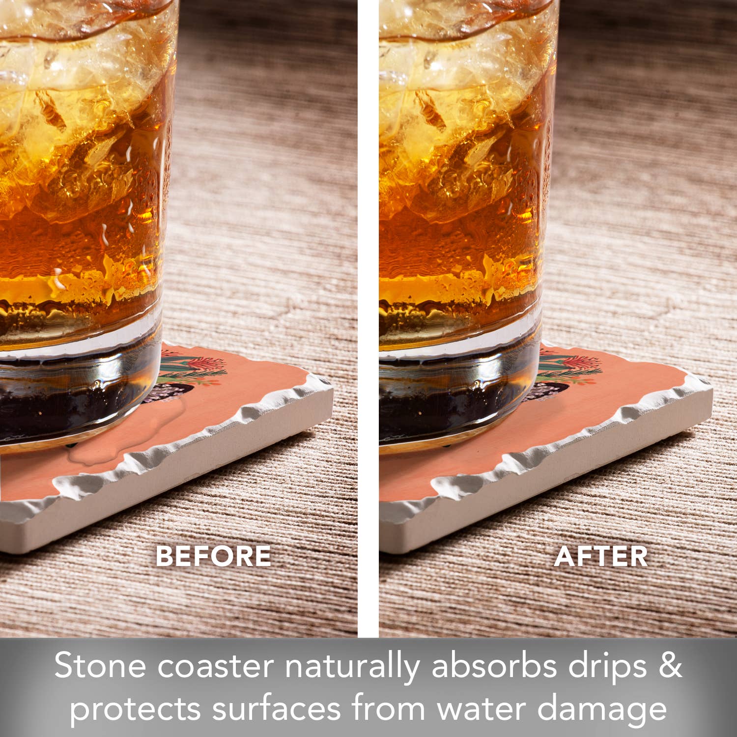 Conimar Promotions - Wholesale Coasters - "Floral Pets-Siamese" Single Tumbled Tile Coaster   6