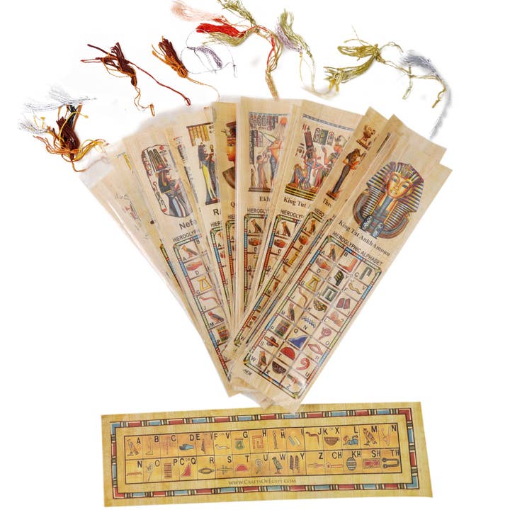 CraftsOfEgypt - Wholesale Bookmark - Egyptian Papyrus paper set of 10 Bookmarks book marks history educational set.