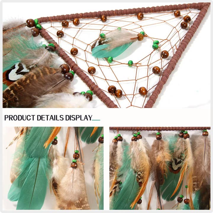Crystolver - Wholesale Dream Catcher - Geometric Boho Dreamcatcher with Feathers