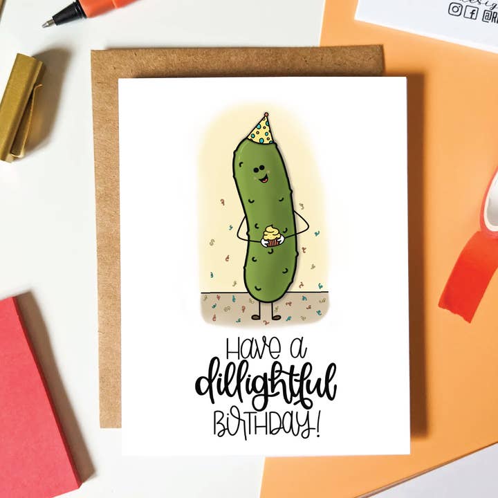 Dillightful Birthday Greeting Card for wholesale by Real Happy Designs