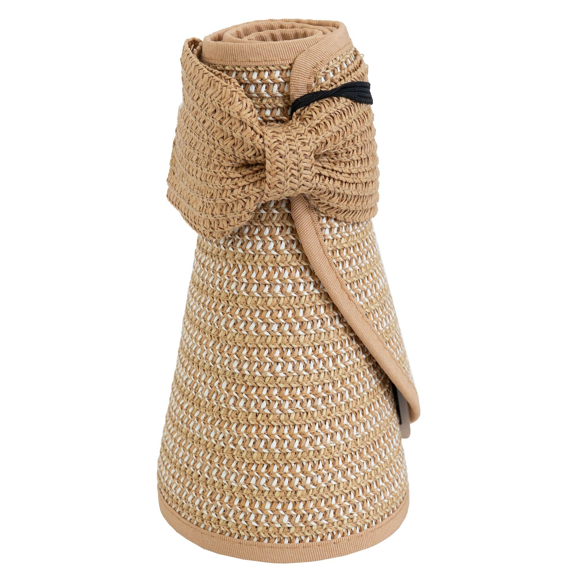 Magid - Wholesale Visor - Women's - Magid Two Tone Straw  Fold Up Roll Up Visor3