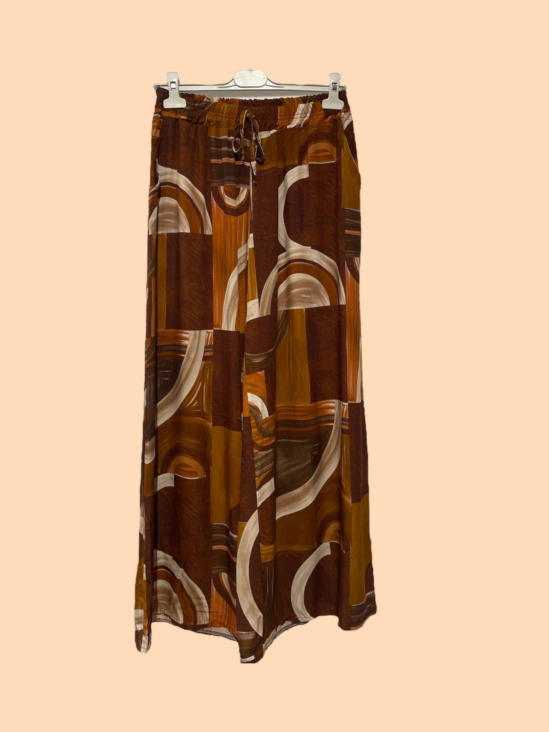 Nota bene – Calças - Mulher por atacado – Calças de viscose estampadas com cintura elástica Art 37189