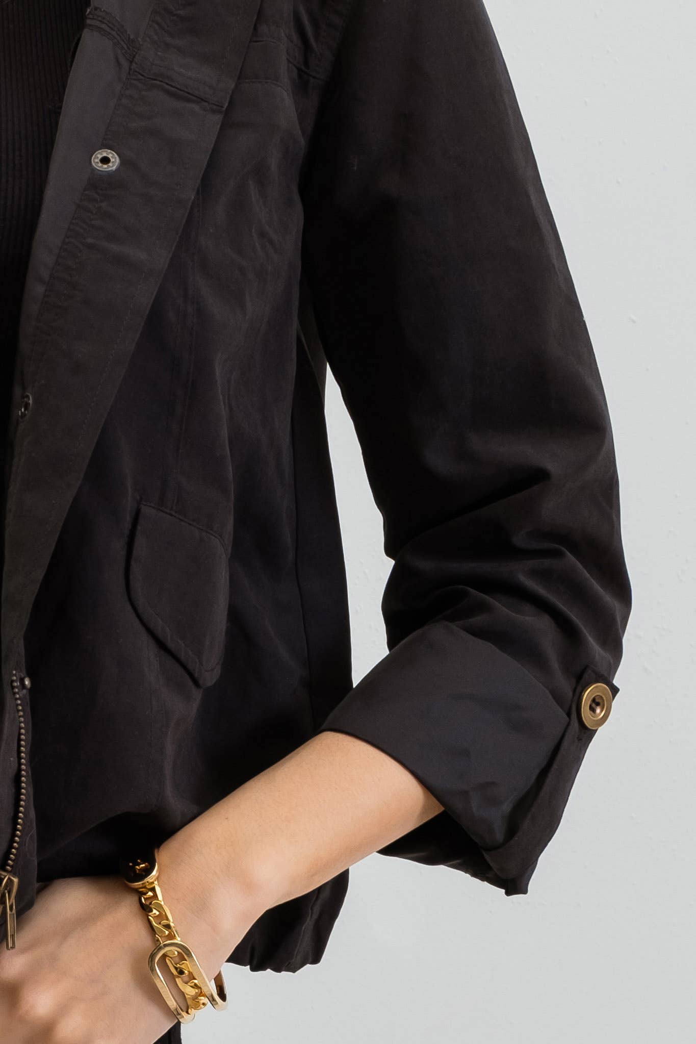 Blu Pepper - Wholesale Jacket - Women's - SNAP BUTTON ZIP UP HOODED JACKET2