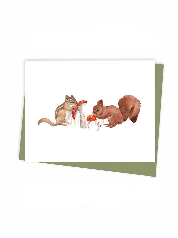 Squirrels, Greeting Card for wholesale by Hobeika Art