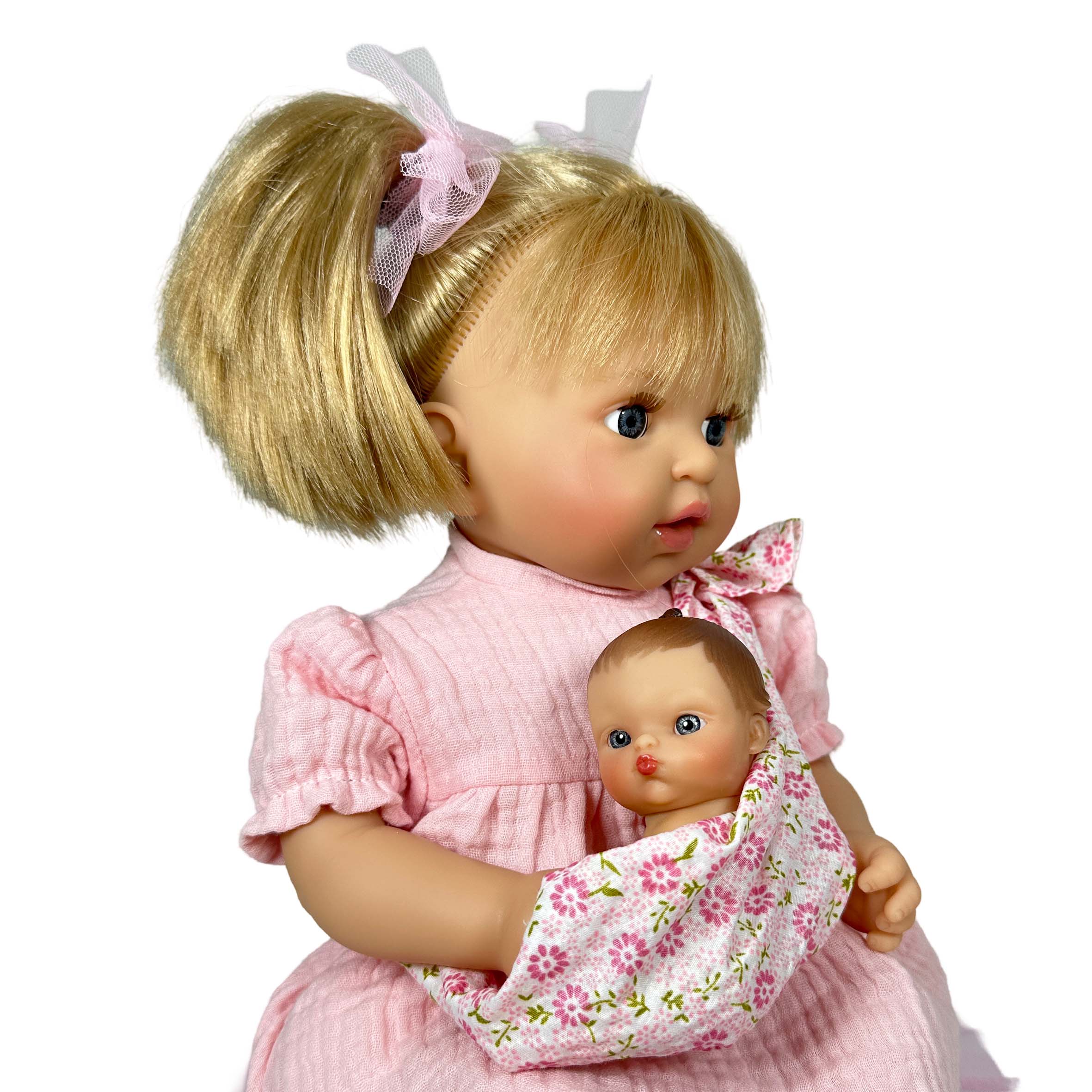 Nines Artesanals d'Onil Dolls - Wholesale Doll - Kids - ALEX DOLL WITH PINK BABY2