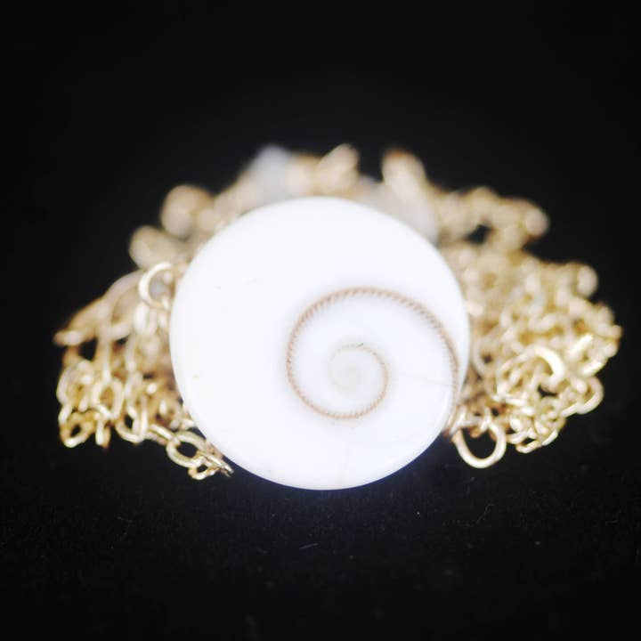 Shiva Shell & Rainbow Moonstone Necklace // Eye Of Shiva Shell // For Protection // Wire Wrapped Jewelry// Handmade In Hawaii With Love! // for wholesale by Treehouse Jewelry Hawaii