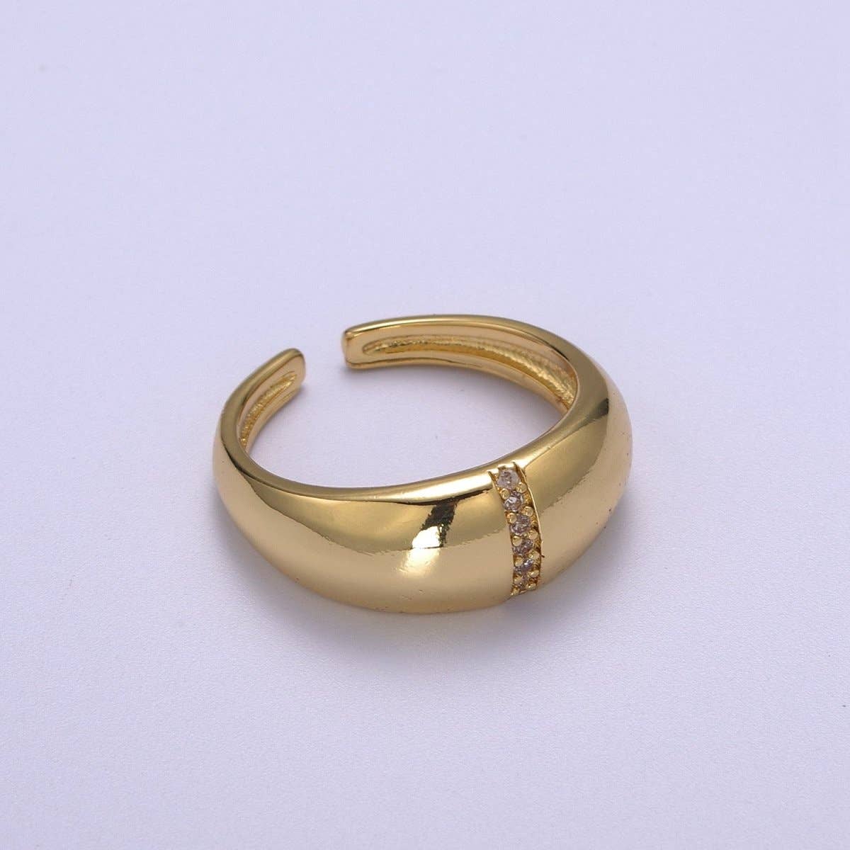 Aim Eternal – wholesale Band/Stackad Ring – Djärv Dome Ring, Justerbar Guld Ring, Chunky Ring, Stapelbar Ring för Statement Smycken Födelsedagspresent Idé för Henne kvinna ring Strl 7.5 S-181
