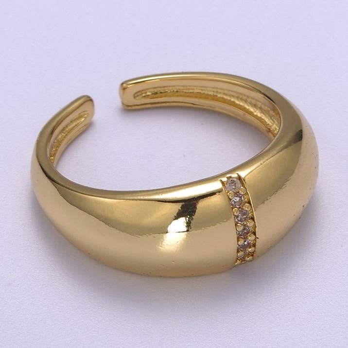 Aim Eternal – wholesale Band/Stackad Ring – Djärv Dome Ring, Justerbar Guld Ring, Chunky Ring, Stapelbar Ring för Statement Smycken Födelsedagspresent Idé för Henne kvinna ring Strl 7.5 S-1810