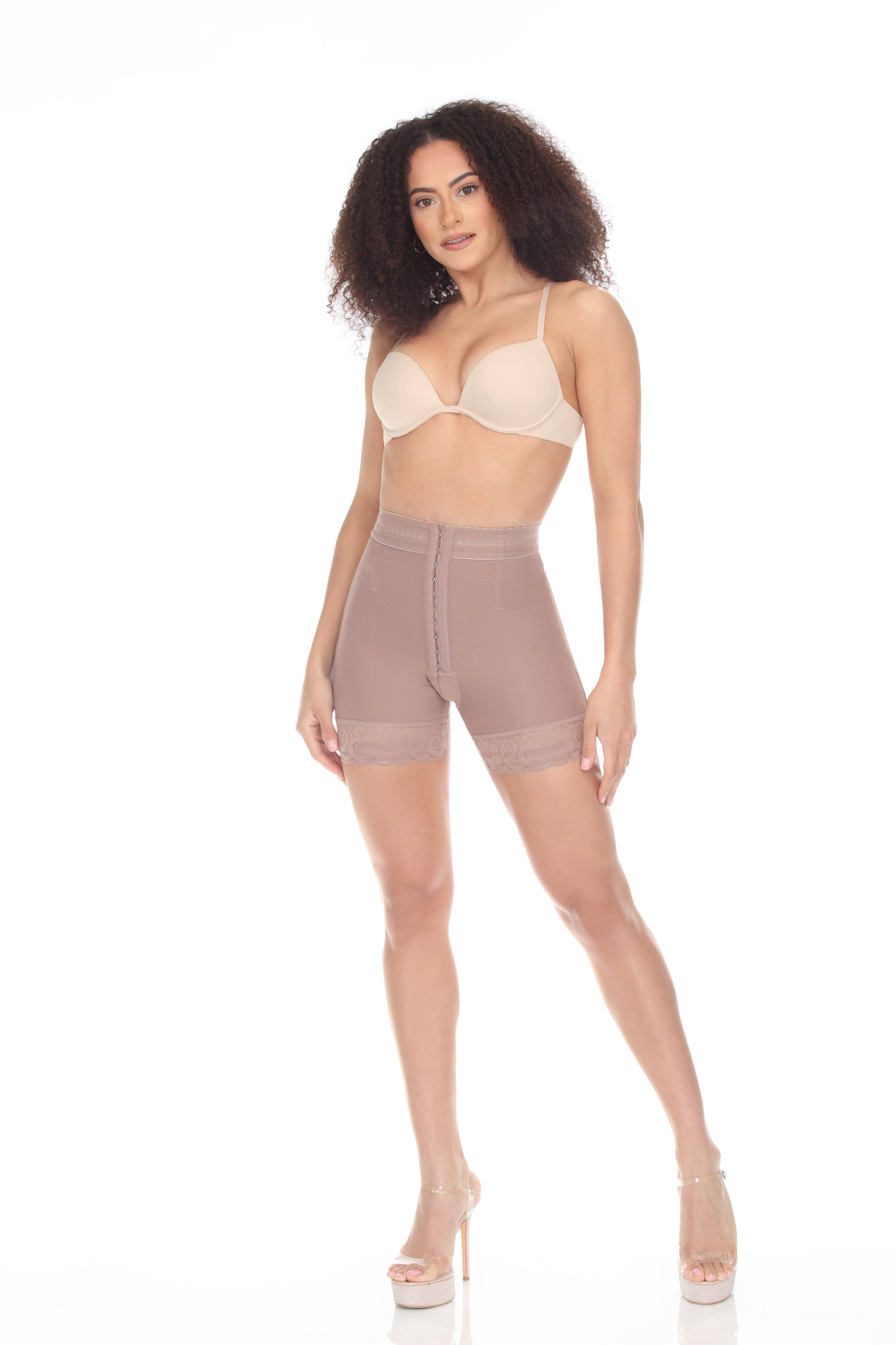 Perfect Shape - Wholesale Shapewear - Women's - 3304 High Waist Tummy Compression Butt Lifting Shorts with Three Row Hooks0