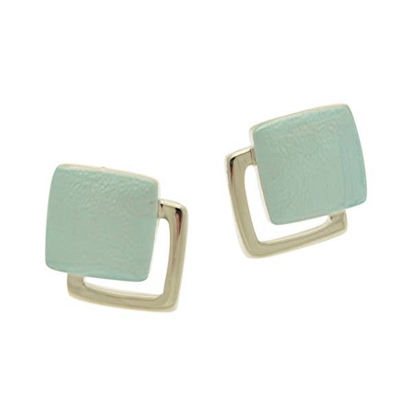 Sky Blue Square Earrings for wholesale by Miss Milly Limited