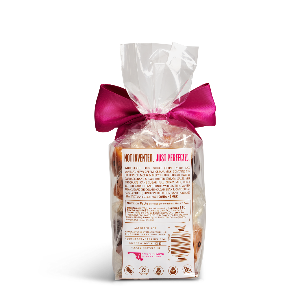 Mouth Party, LLC - Wholesale Caramel - Assorted Caramel 6oz Gift Bag1