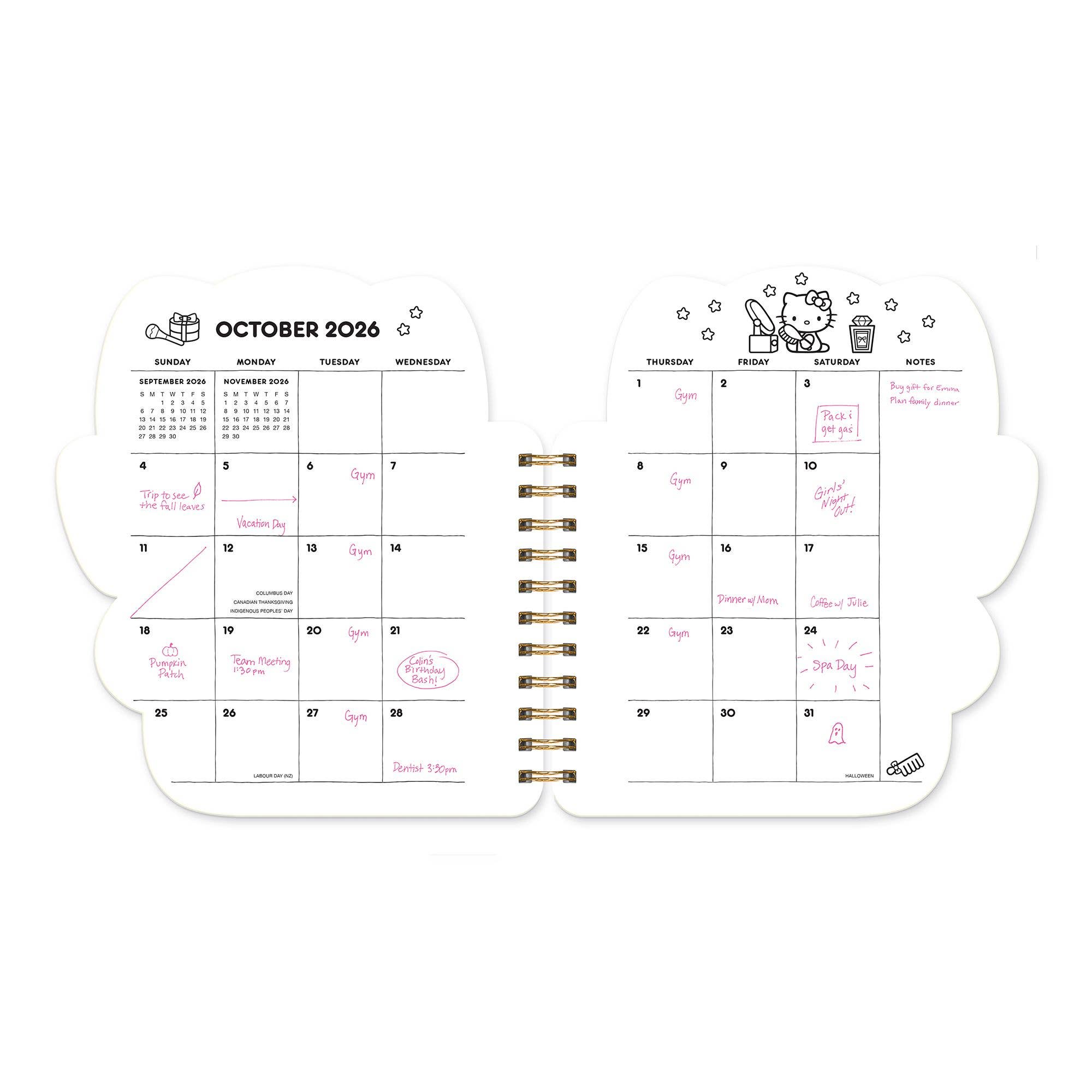 Studio Oh! - Wholesale Planner - 2026 Hello Kitty Playful Pink Die-Cut Weekly Planner4