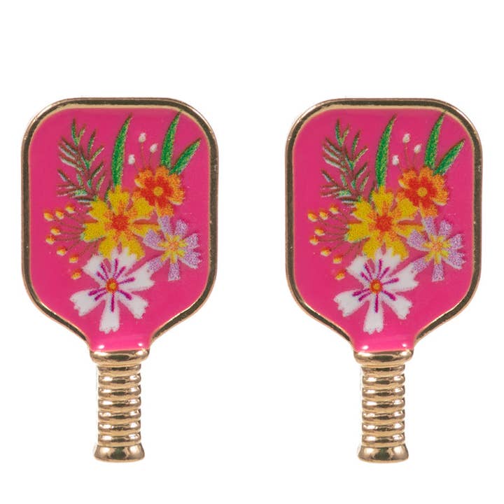 Designature New York - Wholesale Stud/Post Earrings - Sports Pickleball Enamel W Pattern Post Earrings