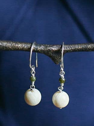 Mammoth with Jade Earrings for wholesale by Ivory Jacks