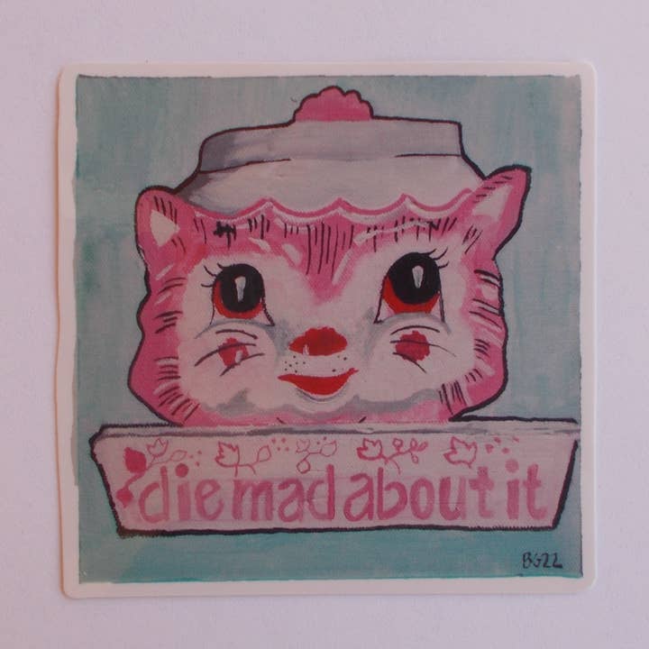 Die Mad About It Sassy Pyrex Sticker for wholesale by Briana G. Illustration