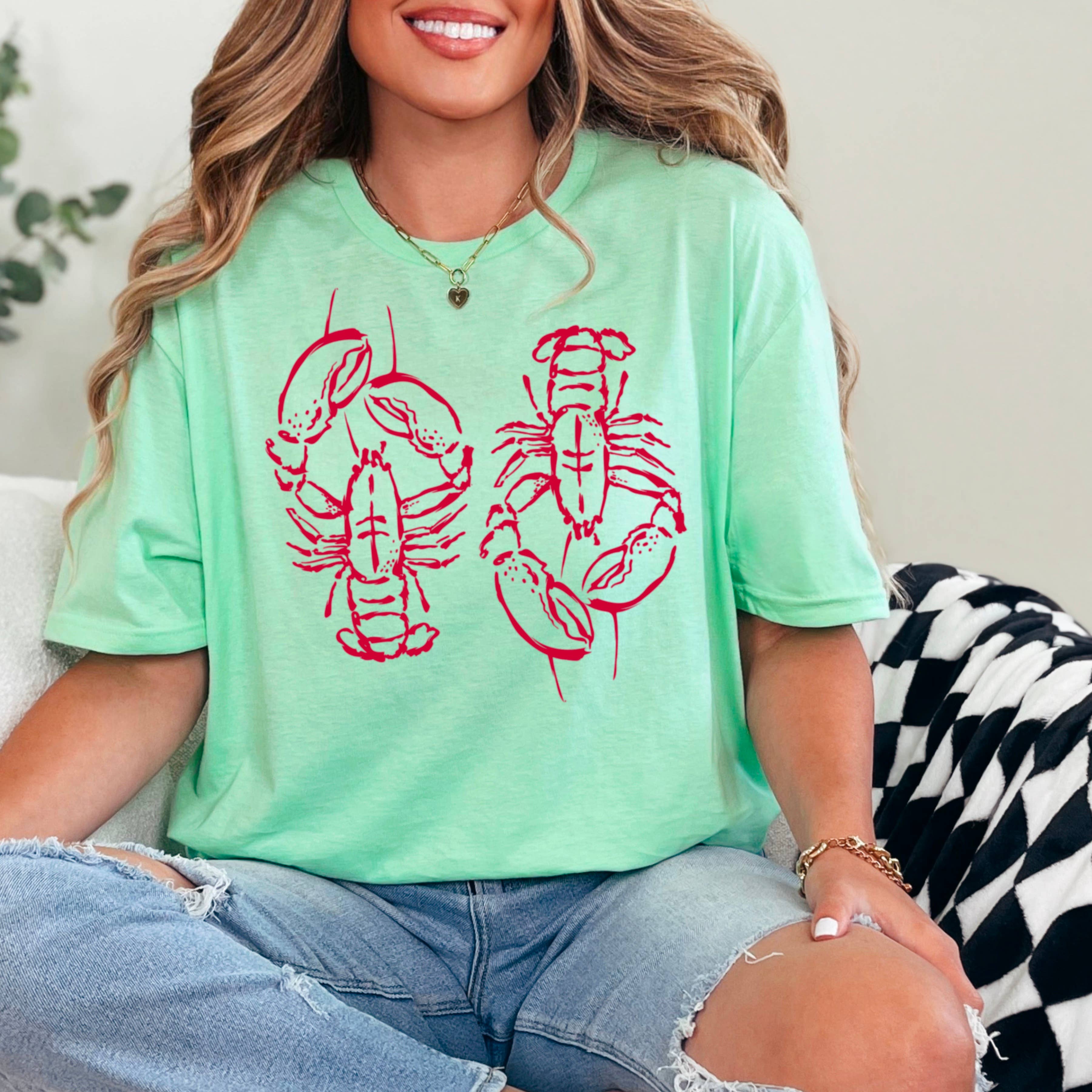 Shoppe SHC - Wholesale T-Shirt (Graphic) - Women's - Spring 2025 Coastal Aesthetic Lobster | Graphic Tee |Gildan 29