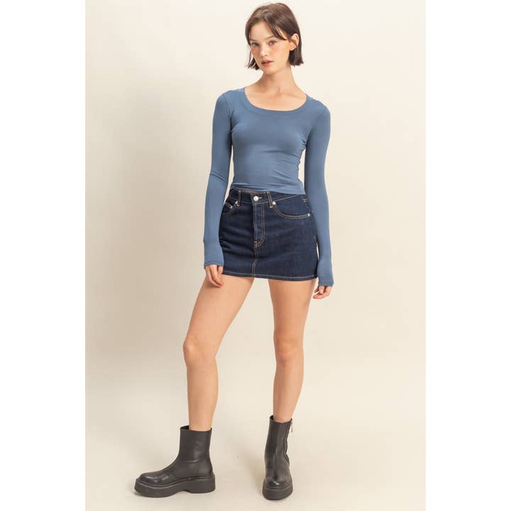 HYFVE - Wholesale Shirt - Women's - Cropped Scoop Neck Long Sleeve Top23