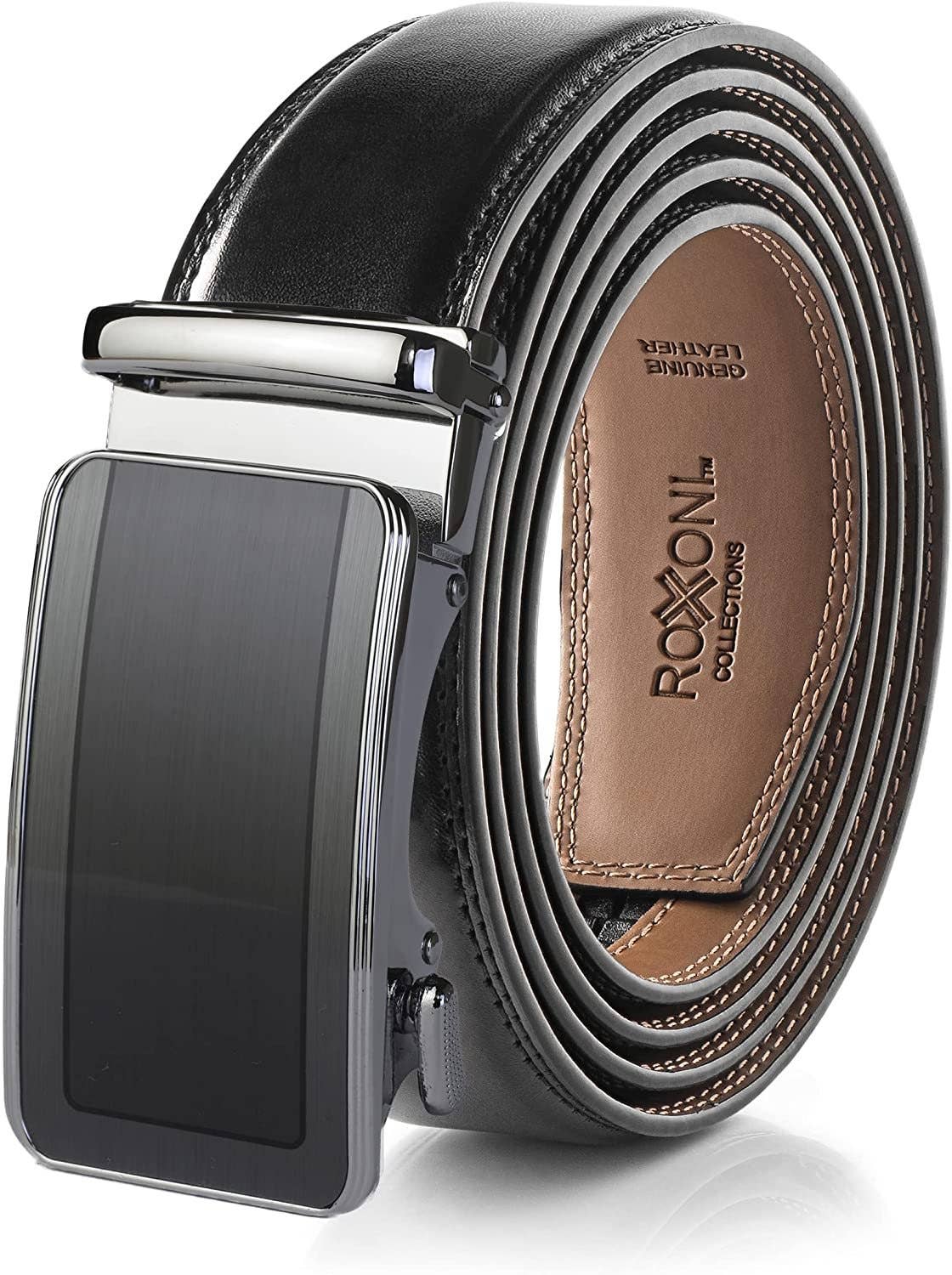 Roxoni - Wholesale Belt - Men's - Men’s Genuine Leather Ratchet Belt with Automatic Buckle3
