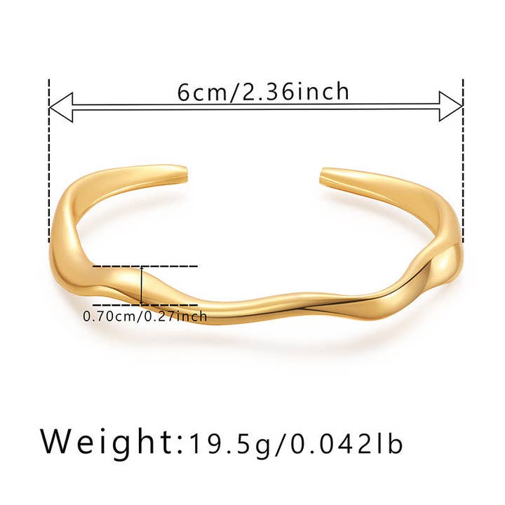 Dipped Shop - Wholesale Cuff Bracelet - Irregular Line Simple Fine Bracelets DP25A727