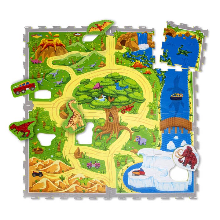 Hakuna Matte Foam Play Mat «Dinosaur Safari» 1.2 x 1.2 m for wholesale by HM Hamburg Merchants GmbH