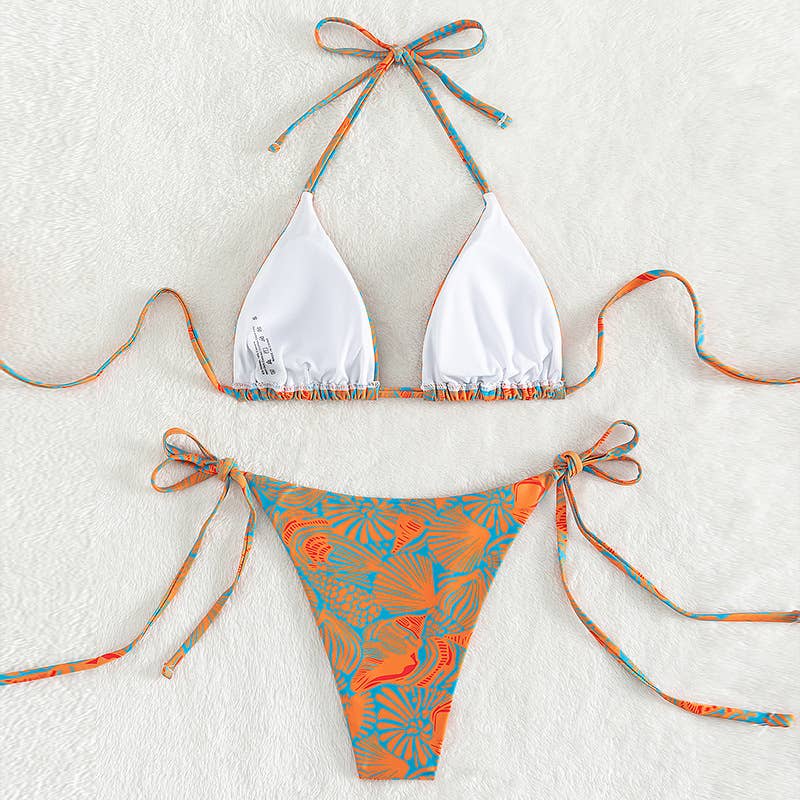 Sweetkama - Wholesale Two Piece Swimsuit - Women's - 2 Piece Flower Print Bikini Swimsuit10