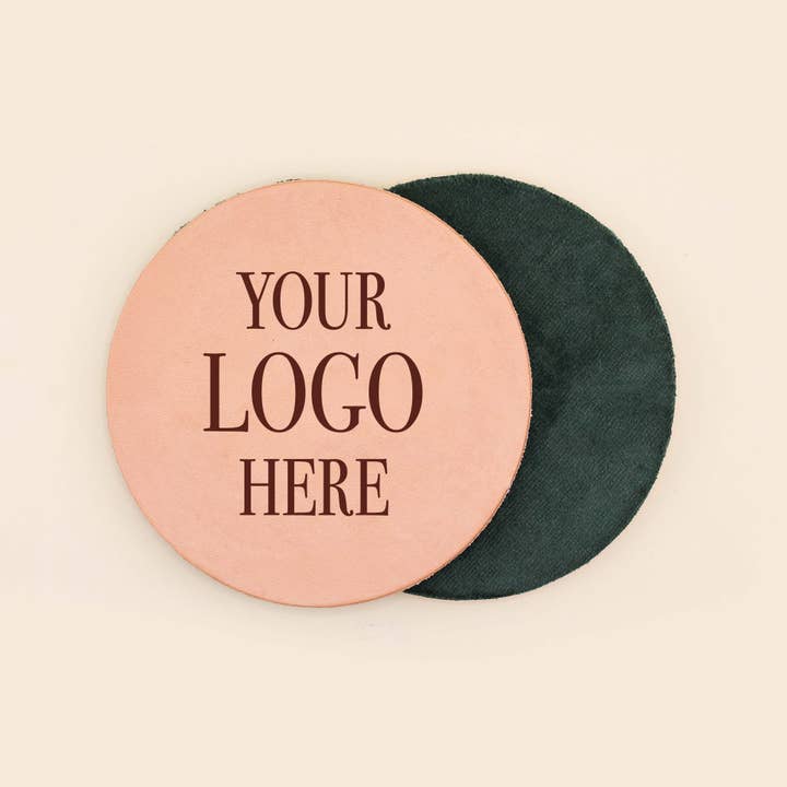 Freshwater Curated Goods - Vendita all'ingrosso Sottobicchiere - Set di sottobicchieri in pelle con logo personalizzato