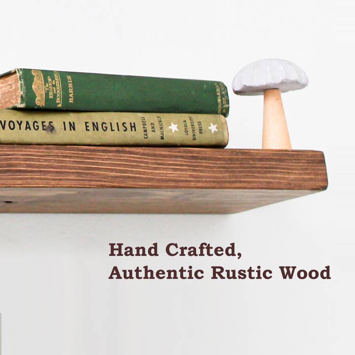 Willow and Grace Designs Inc - Wholesale Wall Mounted Shelf - Connie (Light Walnut) - Floating Shelves, Rustic Wood Shelves Wall Mounted - Set of 2 Wall Shelves for Bedroom, Bathroom, Family Room, Kitchen, Office – Smart Mounting Brackets - 24 x 6 x 1.5 in / 36 x 6 x 1.5 inches1