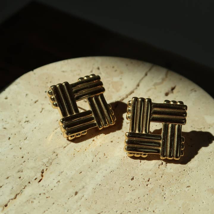Billie Square Earrings for wholesale by Natalie Borton Designs
