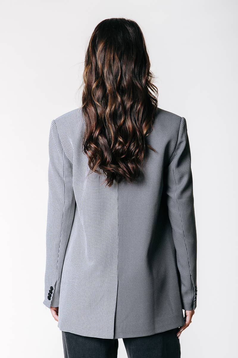 Grå Mimmi Check Two Tone Enkeltknappet Blazer | Grå for engroshandel på Faire3