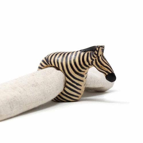Global Crafts – Großhandel Serviettenringe – Mahogany-Zebra-Serviettenringe, 6er-Set
