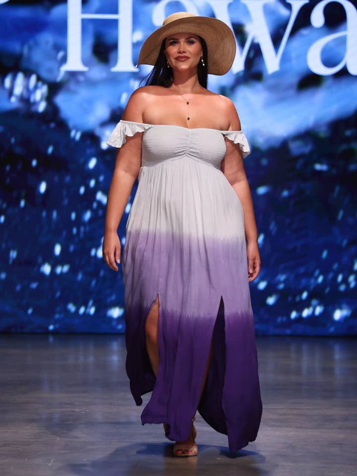 White Indigo Ombre Hollie Maxi Dress for wholesale on Faire