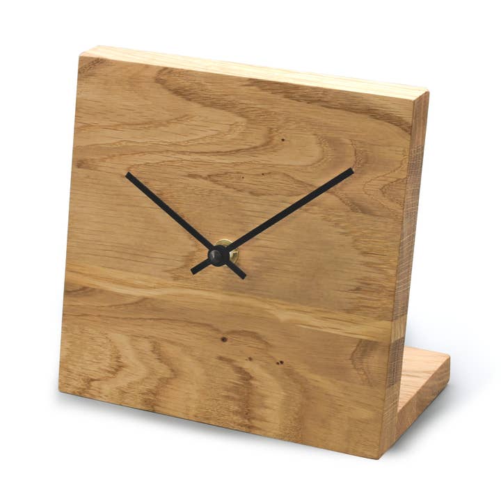 Knick massief eikenhouten tafelklok gerookt eiken beukenhout voor wholesale door Natuhr